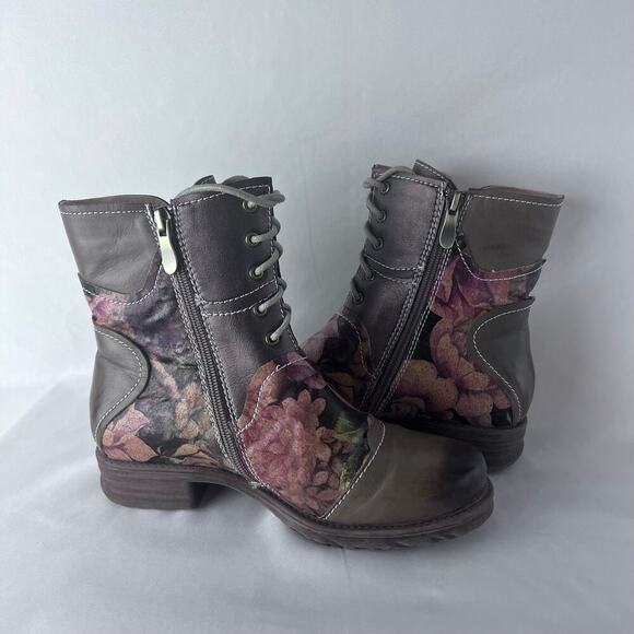 Women's ELITES By Corky's Brown artsy Leather Ankle Boots-Size 7-ALICIA - Picture 6 of 9